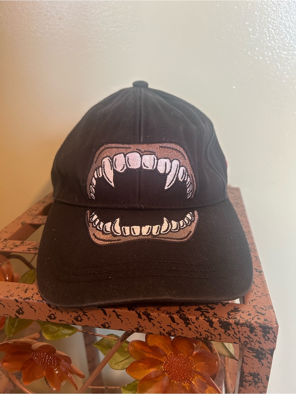 Universal Monsters Dracula Fangs Baseball Cap Adult Snapback Embroidered Teeth